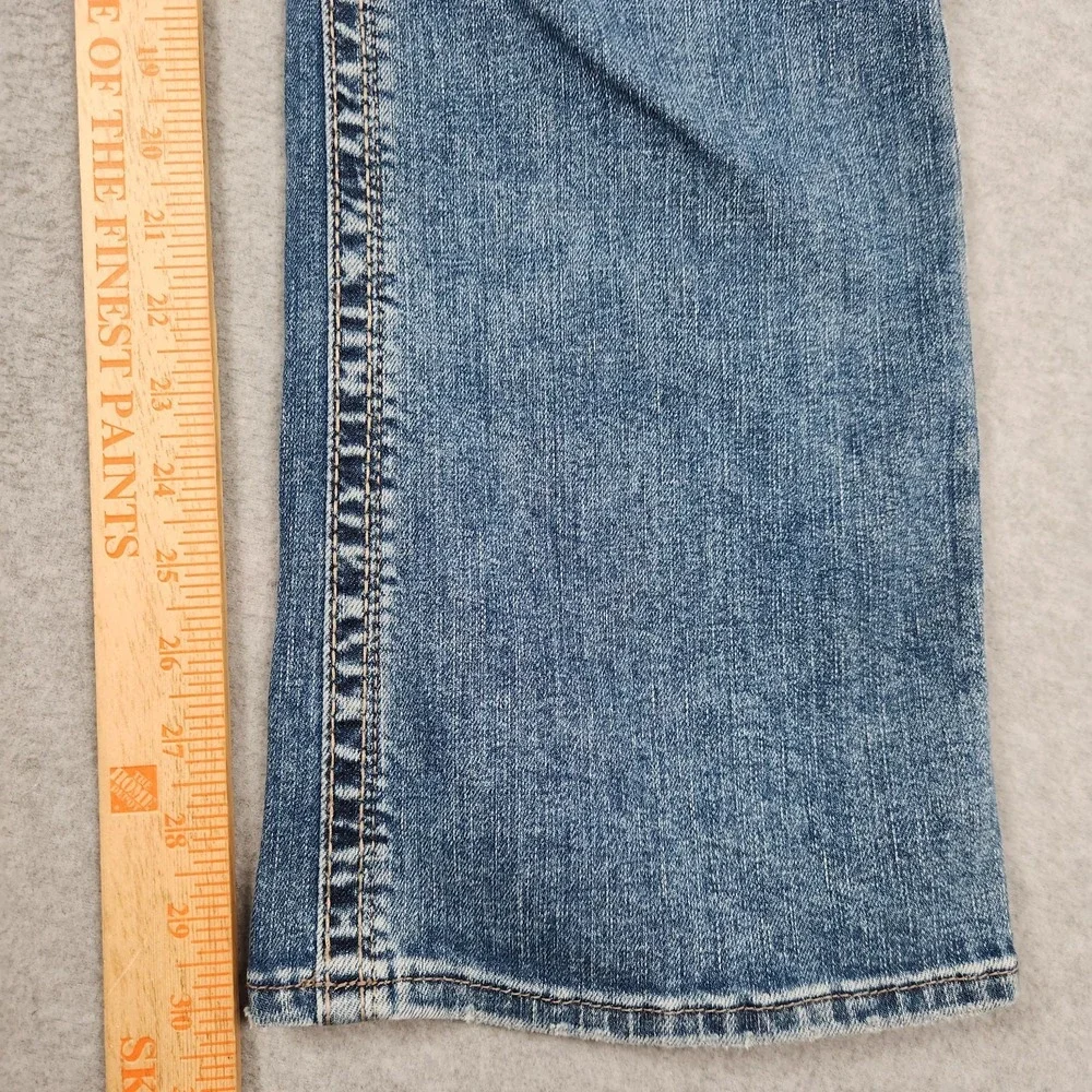 Silver Jeans 30x30 Blue Craig Relaxed Bootcut Stretch Light Wash Western Whisker